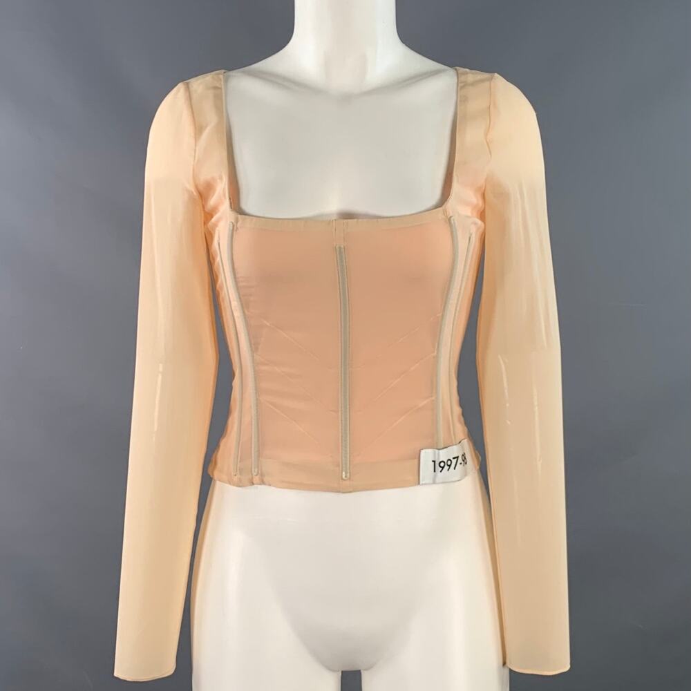 DOLCE & GABBANA SS23 1997-98 Re-issue Size 6 Beige Silk Blend Corset Dress Top